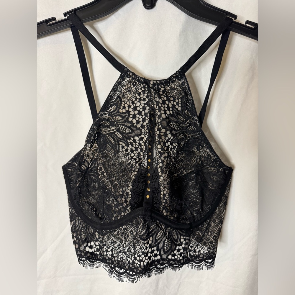 Victoria Secret Very Sexy Unlined Plunge High Neck Bra size 34B